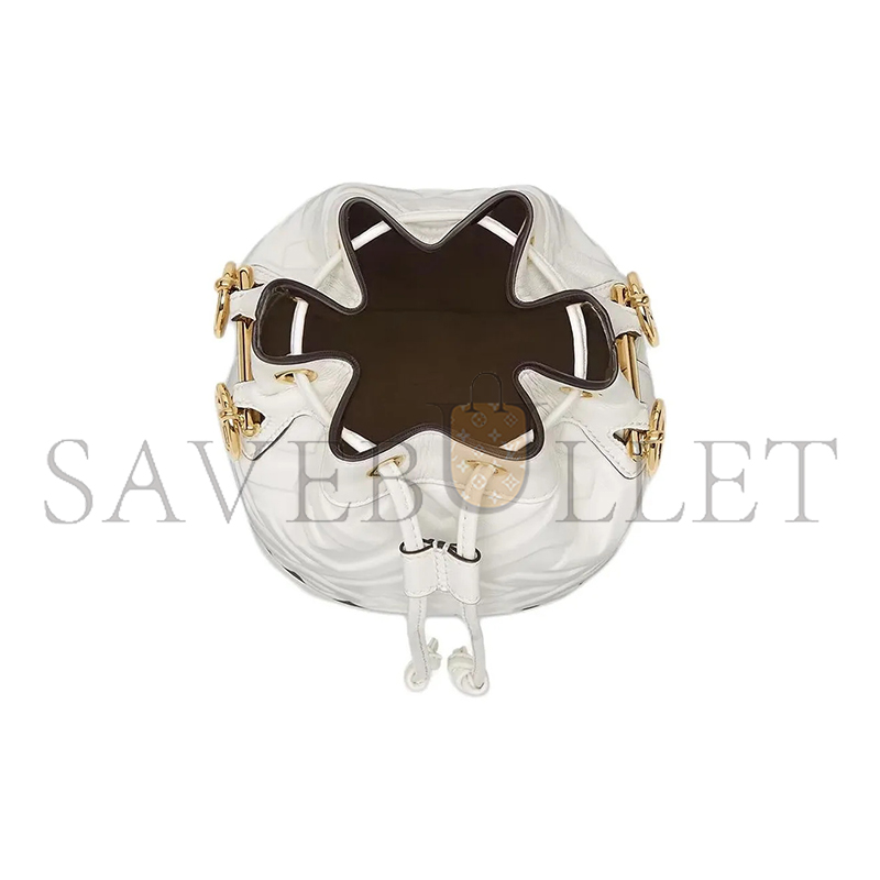 F**di mon tresor white leather mini bag with ff motif 8bs093anwtf0qvl (18*14*12cm)